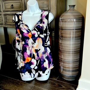 Summer Sleeveless Flower Blouse